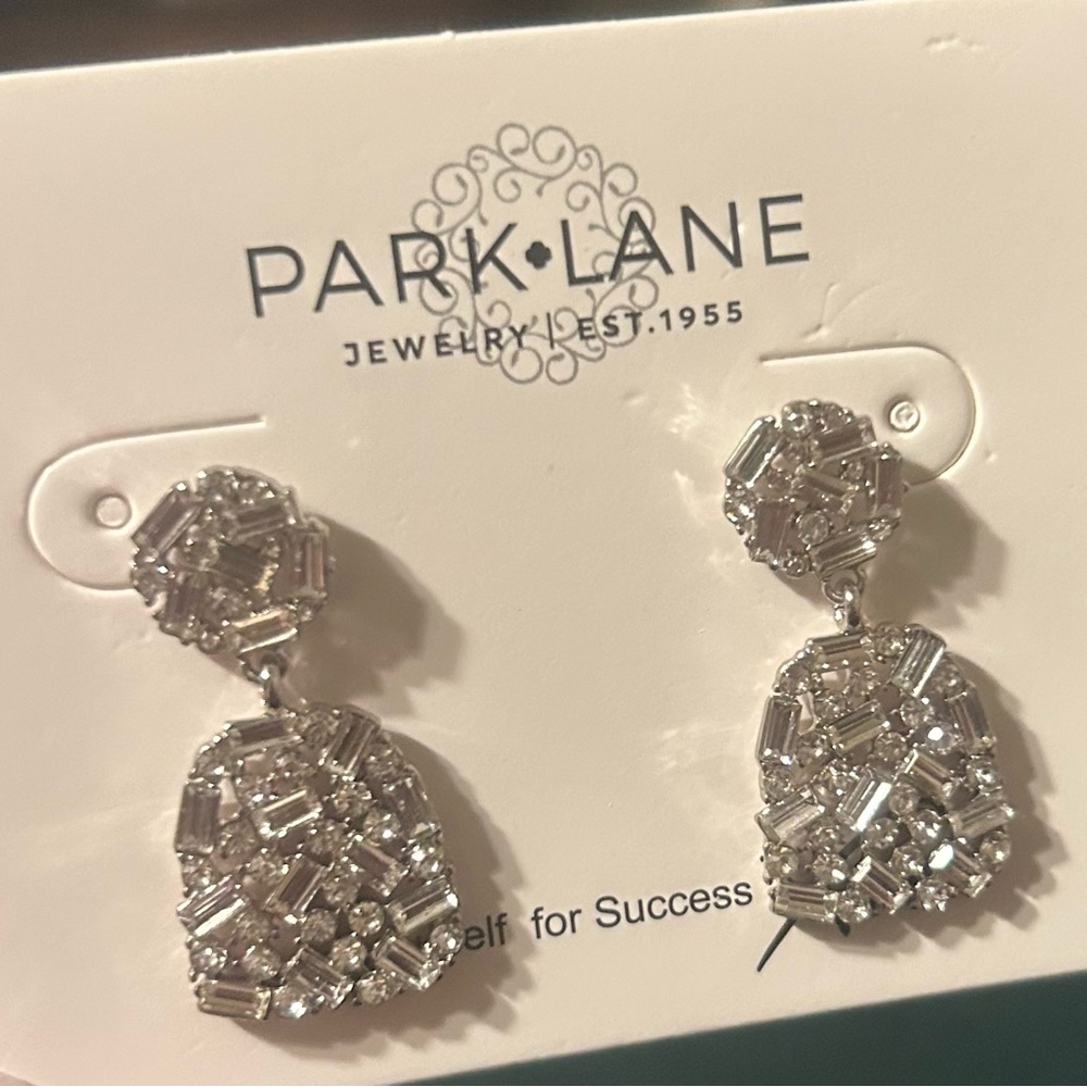 Park Lane Silver and Crystal Dangle Earrings - Picture 2 of 3